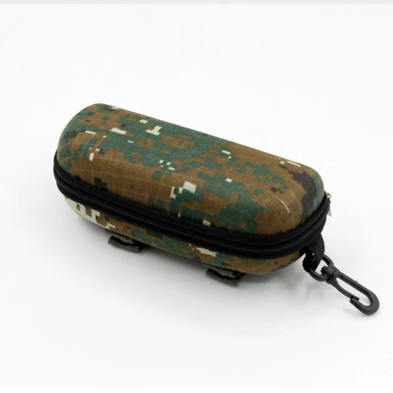Camouflage yellow Eva большой камуфляжный чехол для очков с крючком для спорта на открытом воздухе Чехол для солнцезащитных очков жесткий портативный светильник Чехол для очков держатель - Цвет: Camouflage yellow