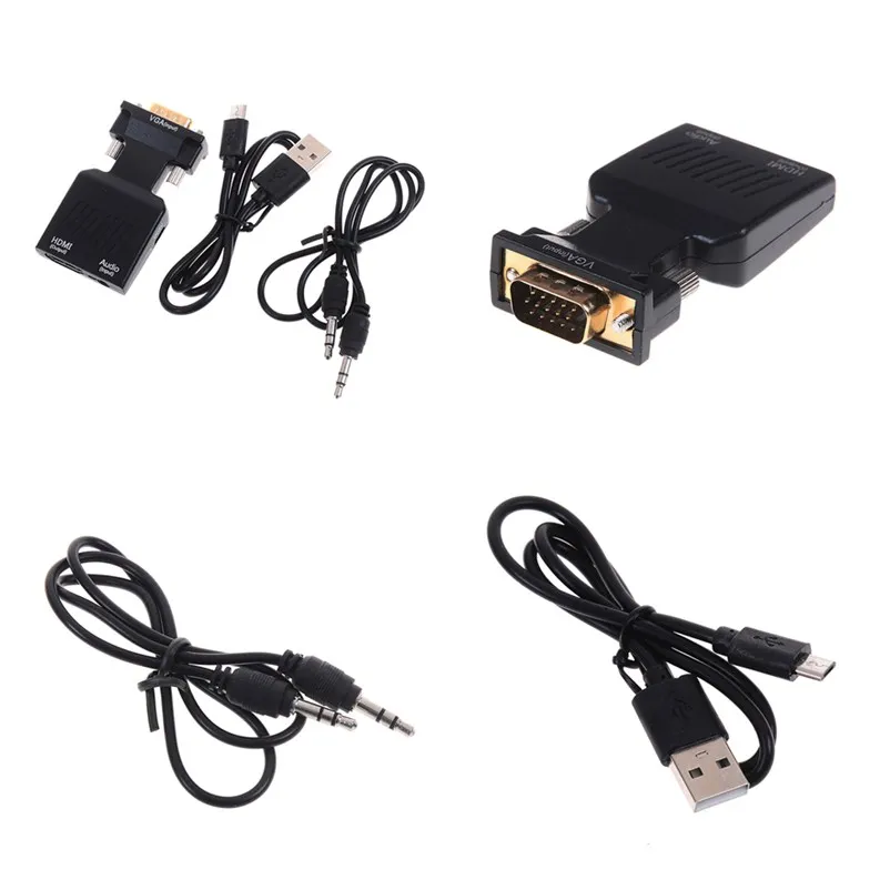 Горячая VGA в HDMI конвертер с аудио Full HD адаптер видео выходом 1080P для ПК ноутбука