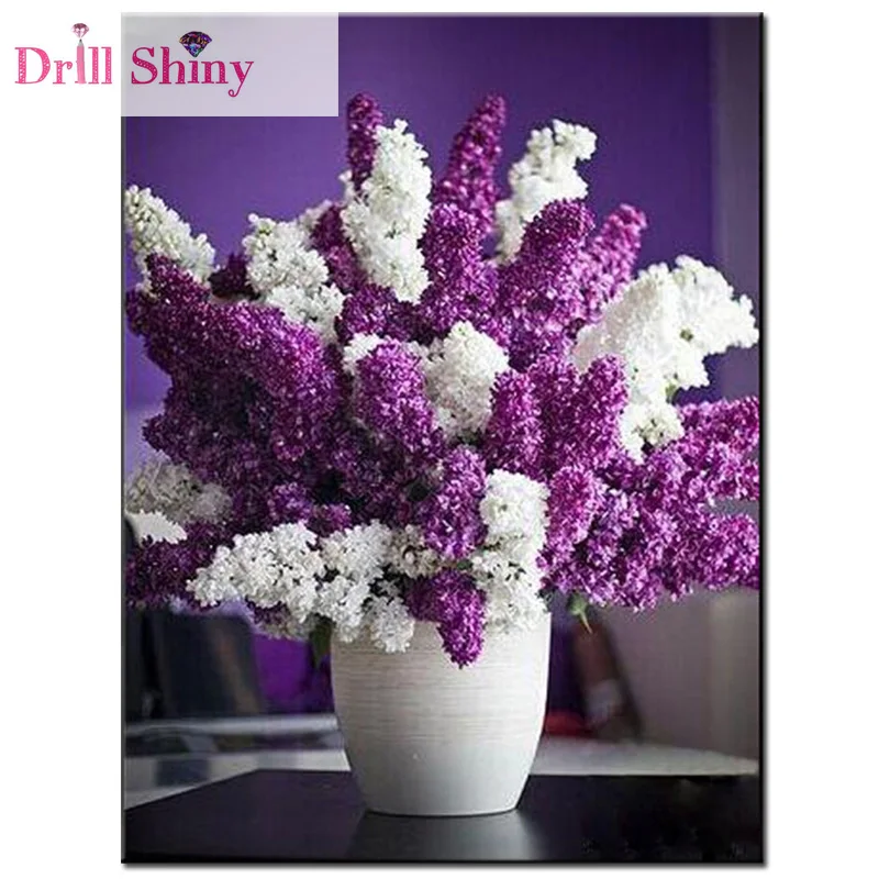 Сверло блестящее сделай сам алмазная живопись фиолетовый цветок лаванда вышивка