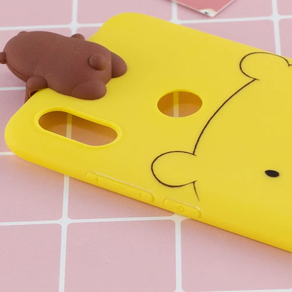 Силиконовый чехол для Xiaomi Redmi note 6 Pro мягкий 3D единорог свинка медведь розовый