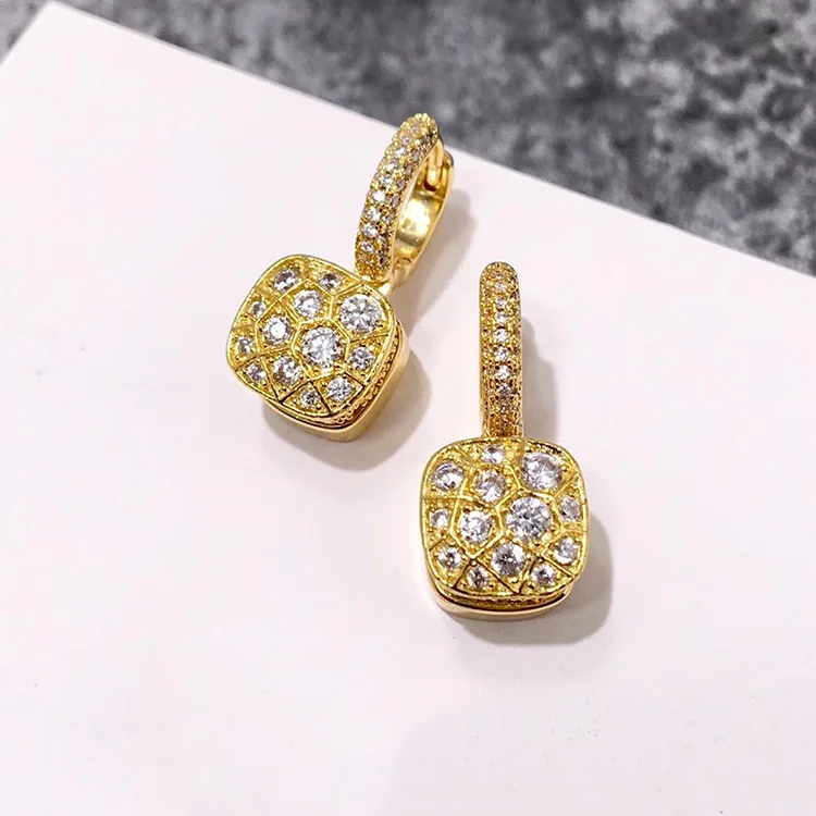 7 Colors Crystal Hive Honeycomb style Earrings Black Red Yellow Gold Color Drop Earring For Women Gift Fashion Jewelry(DJ1225) | Украшения
