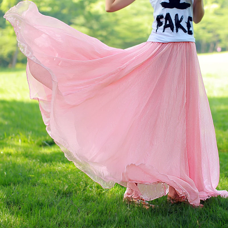 Платье женское длинное яркое с высокой талией|Женские юбки| |