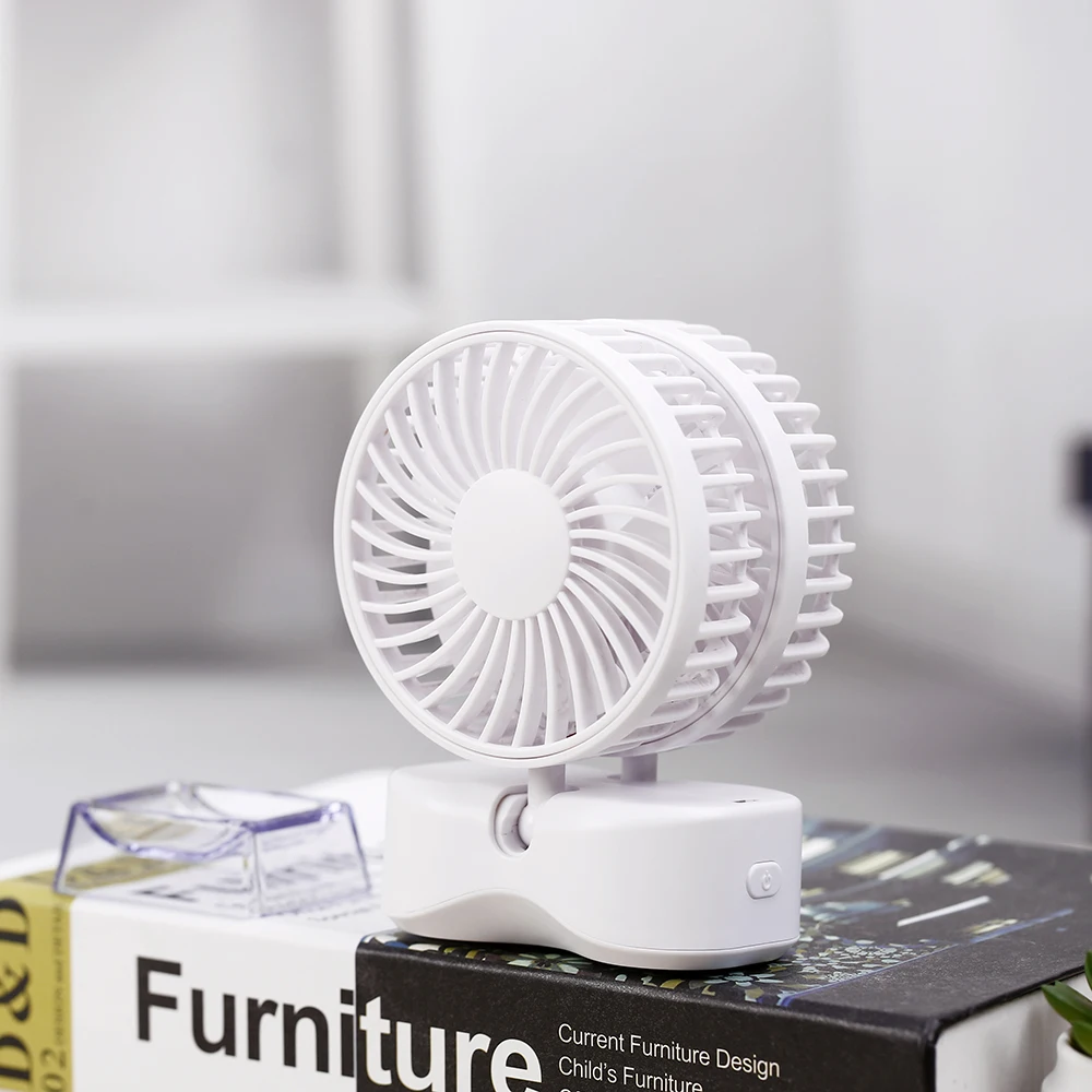 

Updated Double Head Fan Mini USB Desktop Fan USB Summer Cooling Ventilator Household Rotation Fan