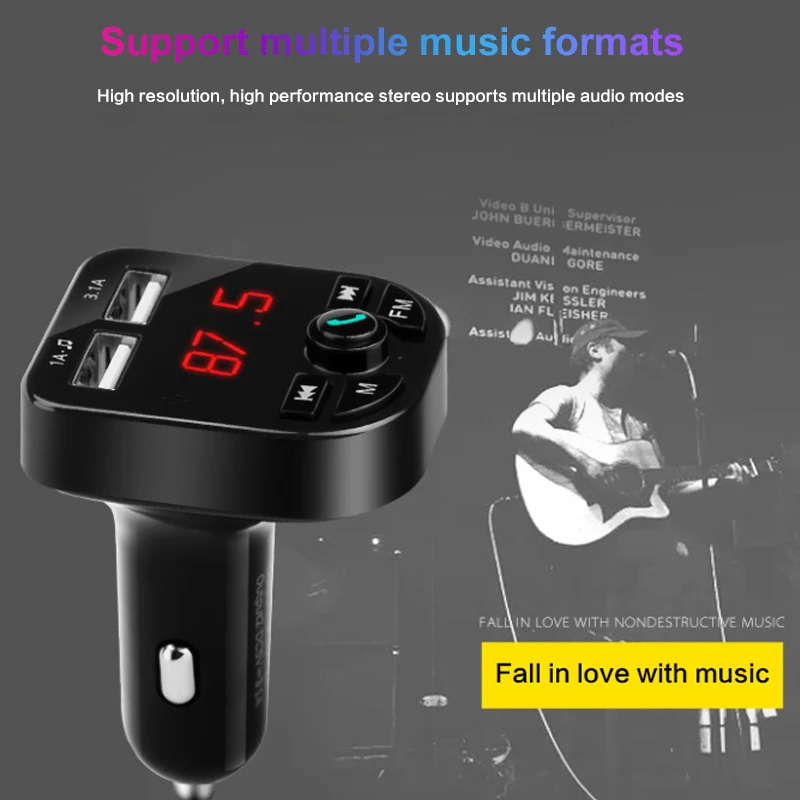 Автомобильный комплект Bluetooth 5 0 Handsfree беспроводной fm-передатчик lcd MP3-плеер USB