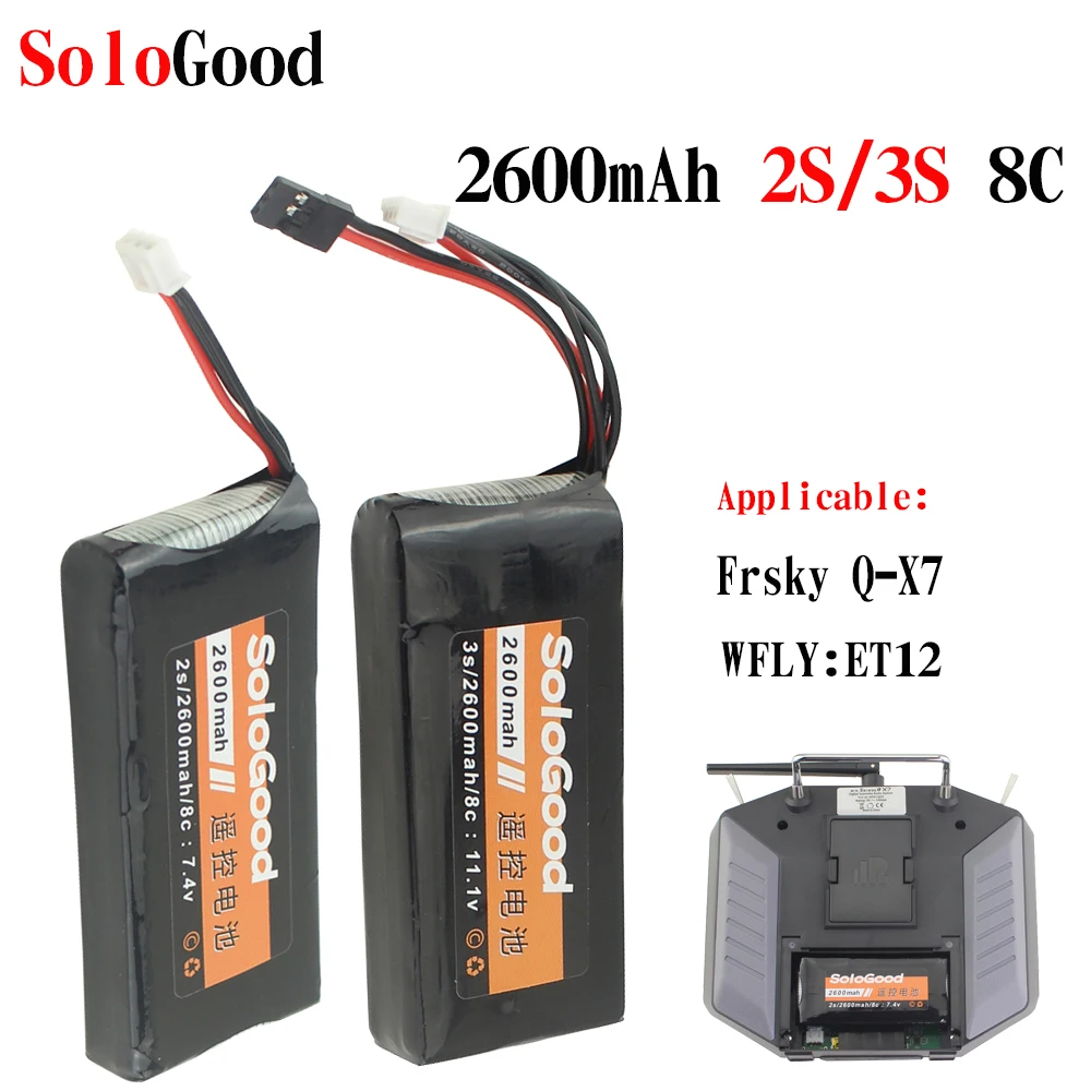 

Аккумулятор SoloGood 2600 мАч, 2S, 3S, 8C, 7,4 В/11,1 В, литий-полимерный аккумулятор с дистанционным управлением для WFLY ET12, фрикционов