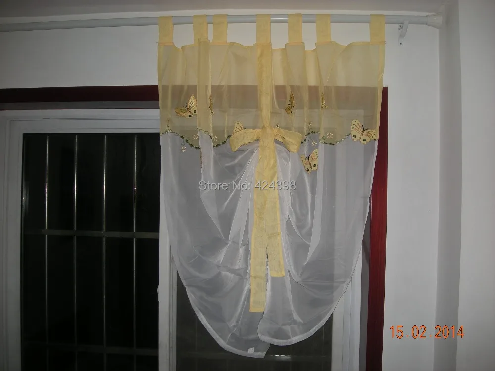 Современные деревенские шторы с вышивкой бабочки для кухни занавески окна