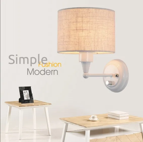 Простой креативный тканевый Настенный Бра с переключателем современные