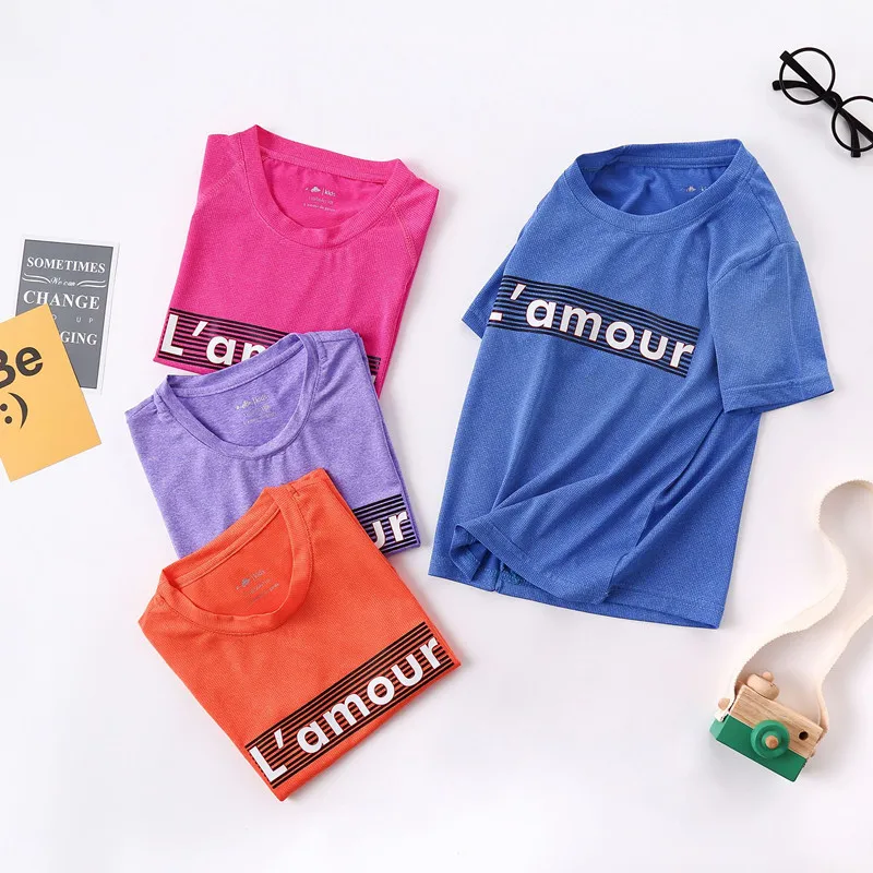 

New 2021 summer child kid clothes baby boys girls short sleeve t-shirt big boys girls quick drying print tops t shirts