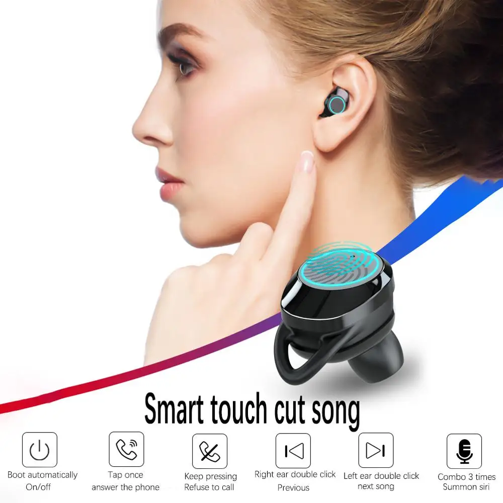 Беспроводные наушники UNIJULIFE Ture Mini TWS Bluetooth гарнитура IPX7 водонепроницаемый дисплей