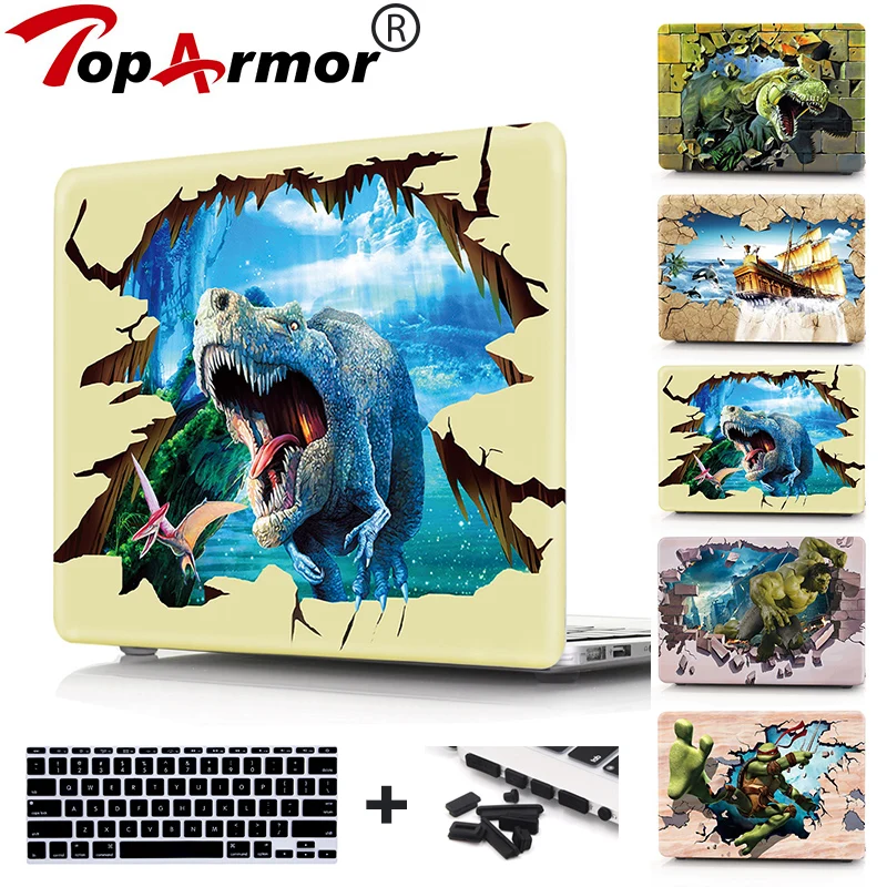 Для Apple Macbook Air 13 пластиковый жесткий 3D чехол с изображением динозавра слона для Pro
