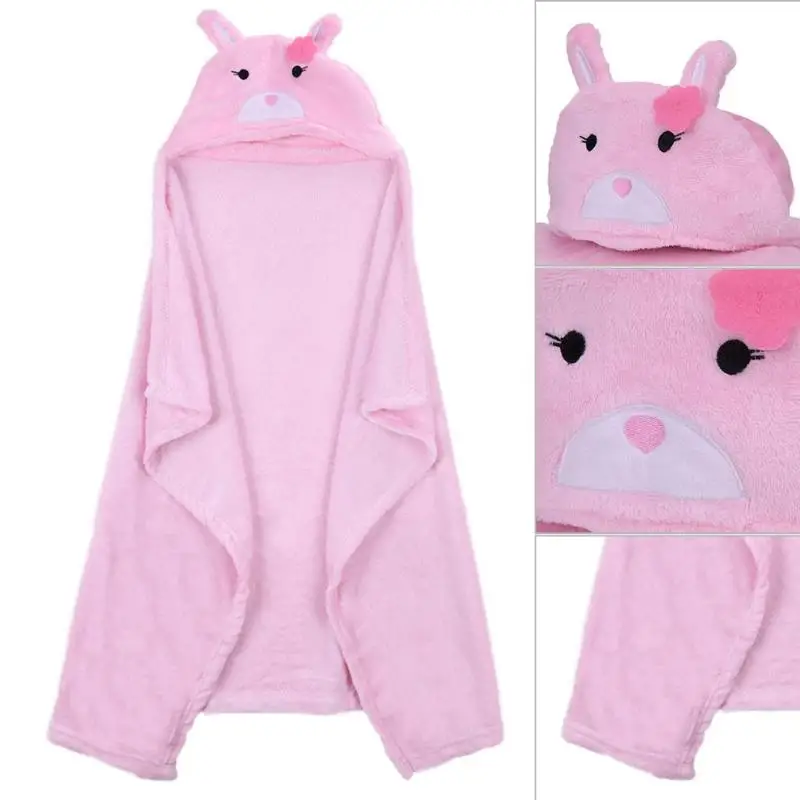 

Soft Baby Blankets Animal Shape Hooded Printed Lovely Baby Kids Bathing Towels Kids Bath Towel Baby Swaddle Wrap Hooded Bathrobe