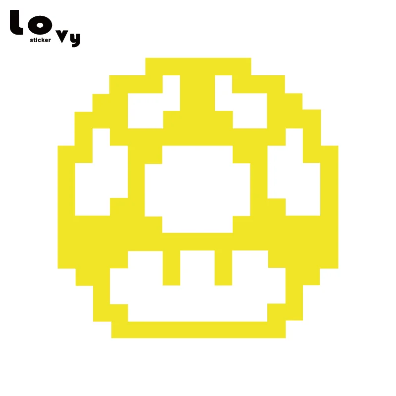 Mario 8 бит power Up гриб виниловая наклейка автомобиля мультфильм автомобиль для окно