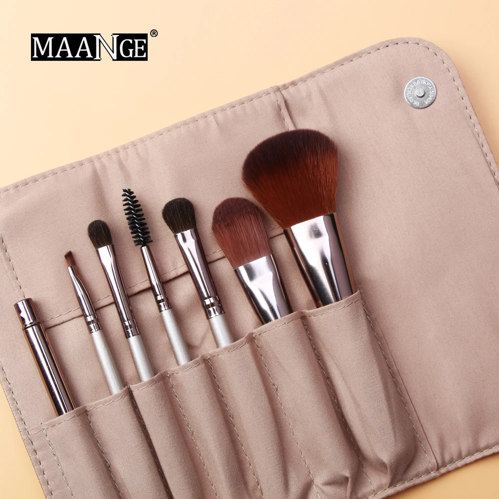 Набор кистей для макияжа MAANGE 7 шт. Профессиональный набор пудра лица бровей теней