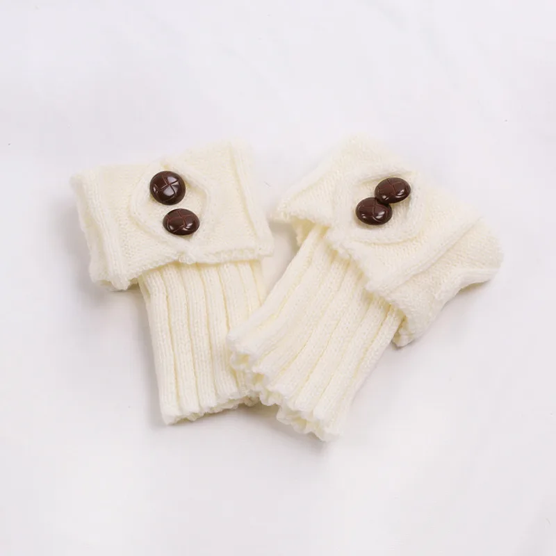 white Awaytr/модные аксессуары: ботинки; женские зимние короткие гетры; модные вязаные носки на пуговицах; верхние манжеты; - Цвет: white