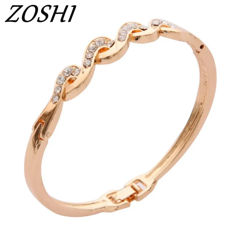 Женский позолоченный браслет ZOSHI Ювелирное Украшение на запястье с австрийскими