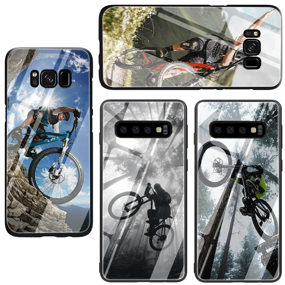 Удивительный горный велосипед закаленное стекло чехол для телефона Samsung Galaxy S7 edge