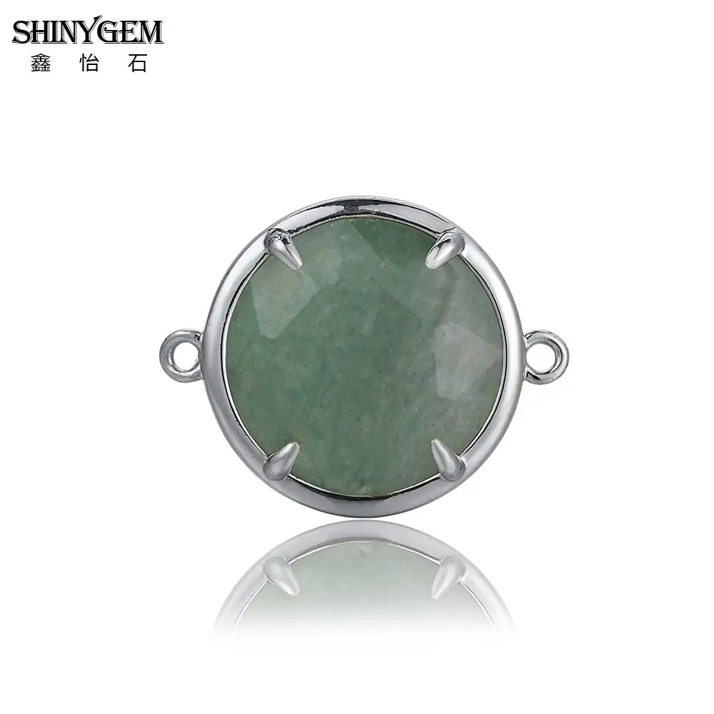 ShinyGem натуральный граненый круглый драгоценный камень соединители для