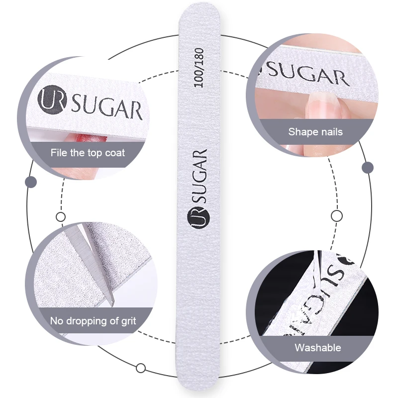 UR SUGAR 5 шт. пилочки для ногтей буфер блока средство снятия УФ гель лака 100/180