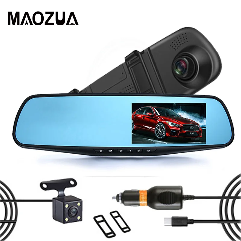 Автомобильный видеорегистратор зеркало заднего вида 4 3 дюйма Full HD 1080P 6