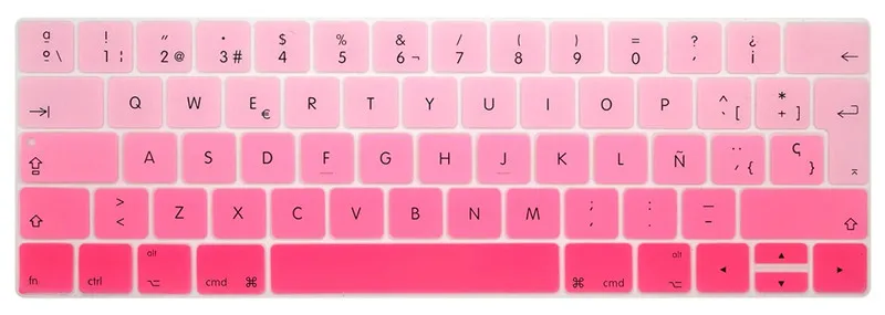 Градиентная силиконовая кожа подходит для MacBook Pro 1" A1706 15" A1707 с сенсорной панелью Мексика Чили Испания Испанский чехол для клавиатуры
