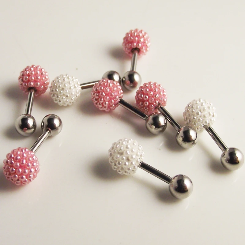 1 шт. 2x6x6 мм имитация жемчуга пирсинг для пупка ювелирные изделия серьги-штанги