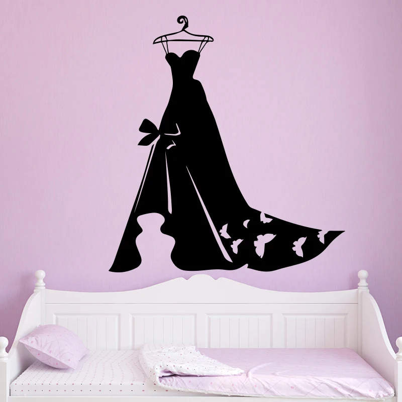 

Ladies evening dress wallpaper Home decoration wall stickers for bedroom wardrobe mural
