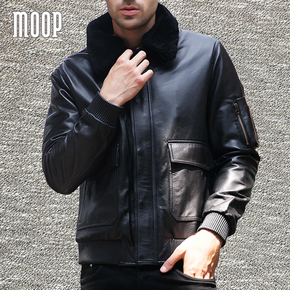 Зимние Черные натуральная кожа куртка мужская из коровьей кожи мотоциклетные