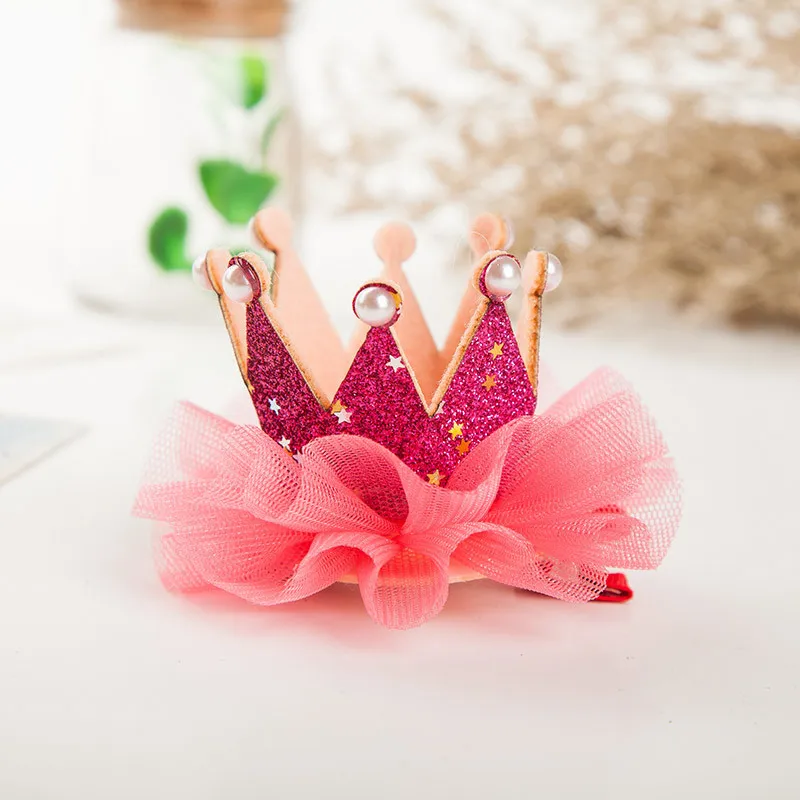 День рождения Шапки золотой розовый блеск Принцесса Корона шифон цветок Baby Shower