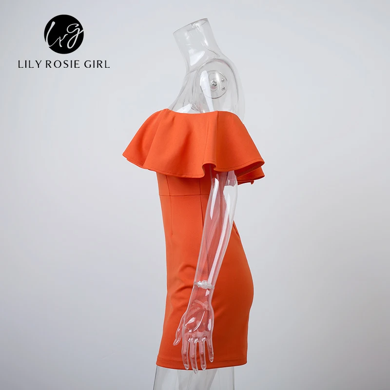 Conmoto Короткое платье с открытыми плечами элегантное красное воланами