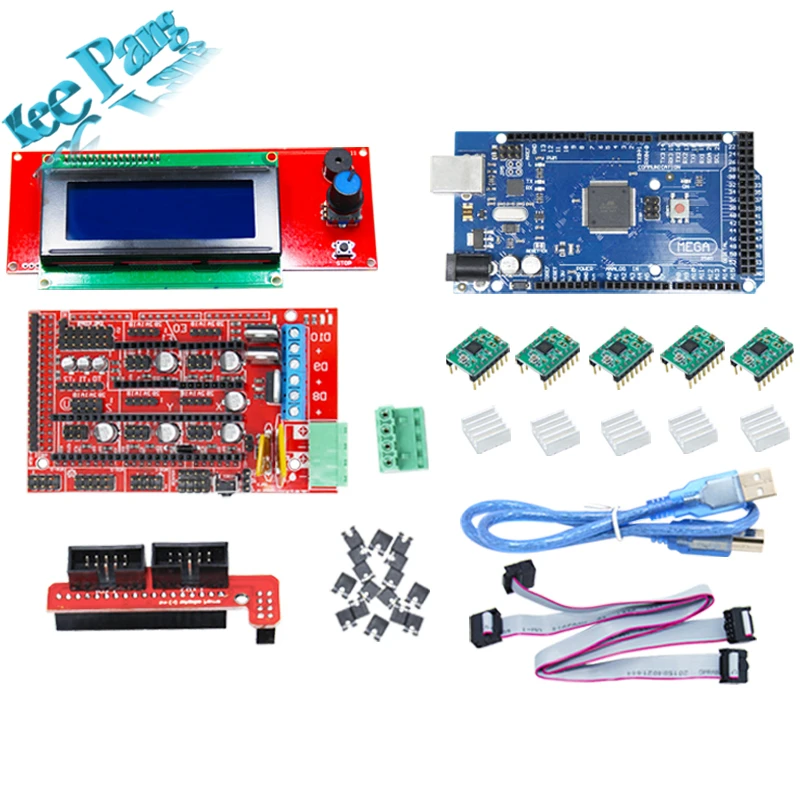 Модуль шагового драйвера A4988 1 шт. Mega 2560 R3 + RAMPS 4 5 контроллер 12864 комплект деталей