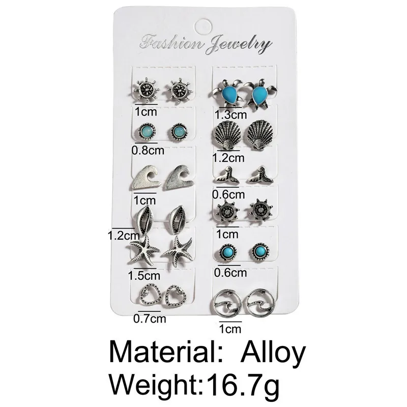 12 шт./компл. несколько ювелирных изделий ракушка волнистое сердце Черепаха