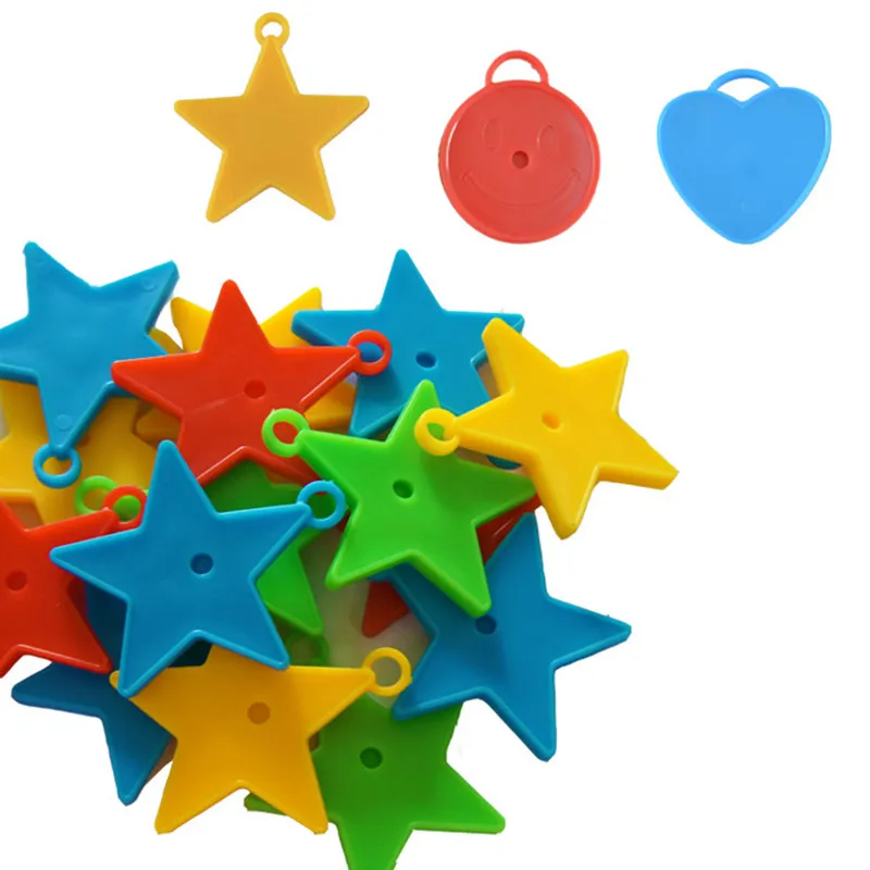 200pcs/lot Heart round star balloon pendants plastic latex base beautiful party helium bearing |