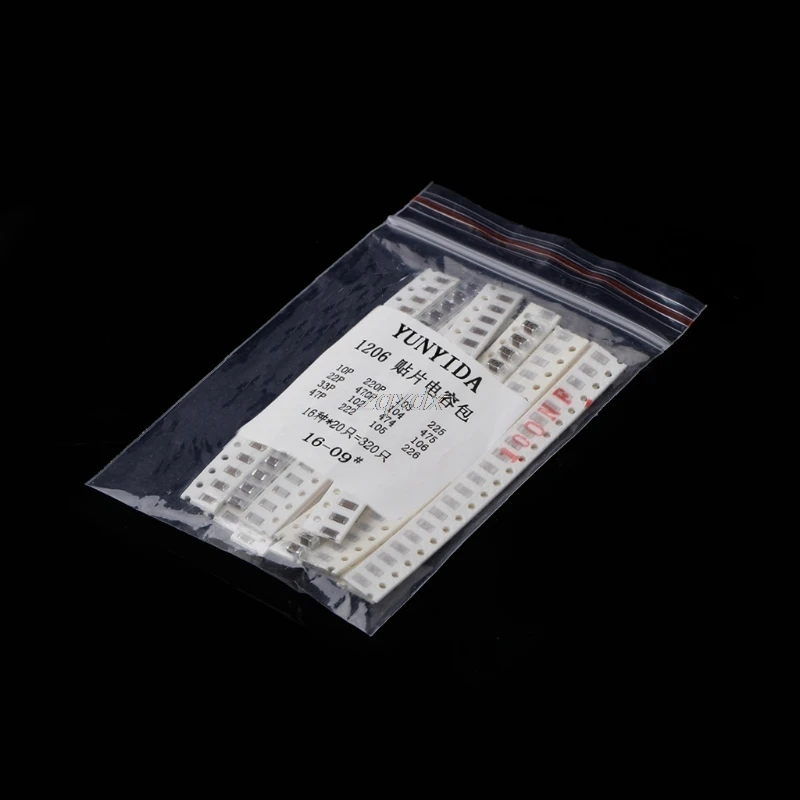 320 шт. 16 значений 10PF-22UF 1206 SMD конденсатор Ассорти комплект оптовой продажи и Прямая