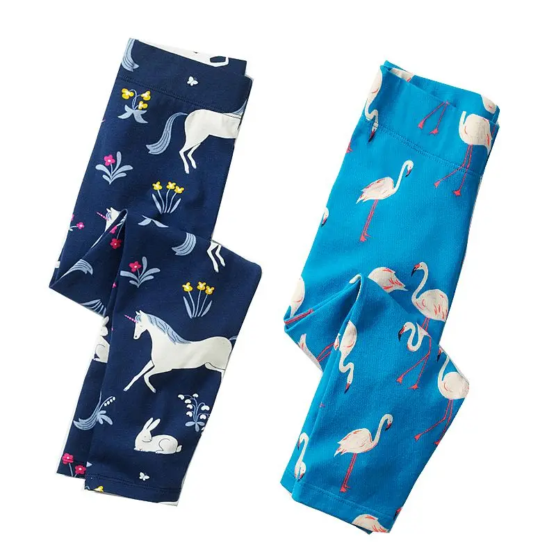 Леггинсы для девочек 2 шт./лот из 100% хлопка с принтом|girls trousers|children pantskids leggings |