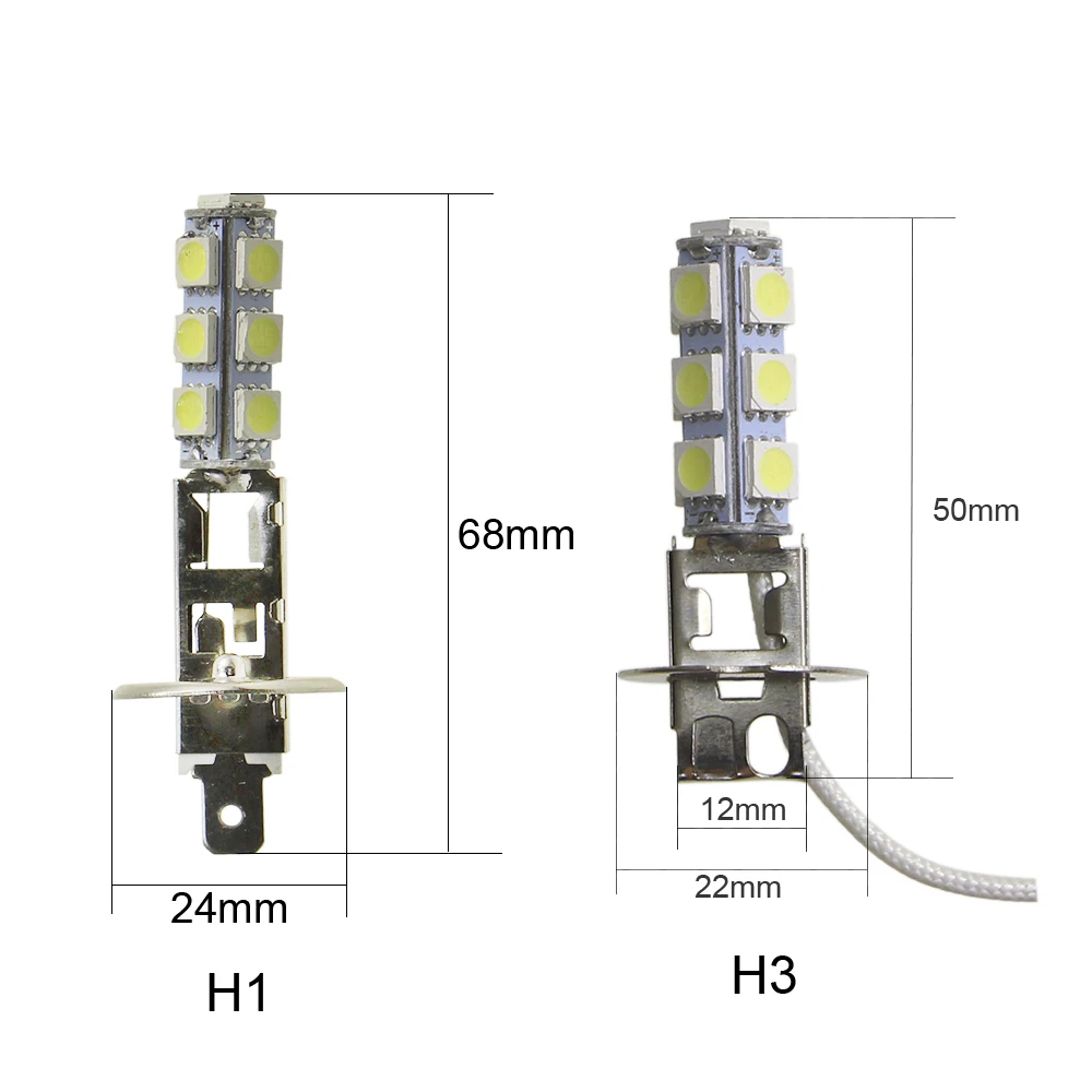 KEIN 6pcs h1 led h3 fog Bulbs 5050 13smd auto DRL Daytime Running External H1 Lights Lamp Vehicle 12V car styling white | Автомобили и