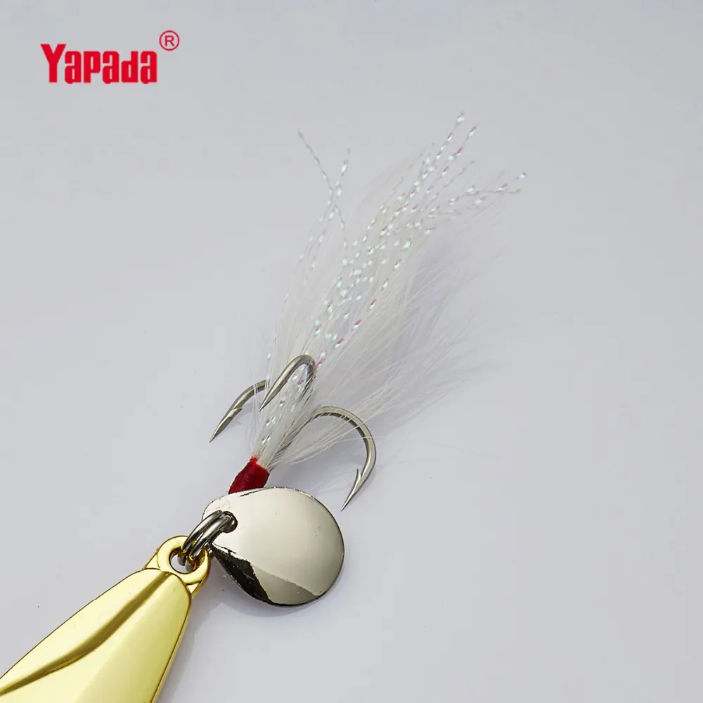 YAPADA приманка для джиггинга 516 10 г/15 г/20 г/25 г тройной крючок + перо пайетки 55 мм/65