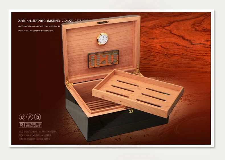 CIGARLOONG, коробка для сигар, деревянная коробка для сигар, хьюмидор для сигар с ручкой, увлажнитель для сигар, HH-105