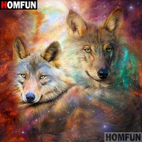 homfun 5d diy diamond painting full squareround drill animal wolf 3d embroidery cross stitch gift home decor a01073