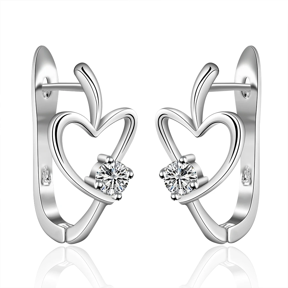 

Fashion heart-shaped silver zircon ear clip fashion pure silver ear clip trend ladies jewelry accessories