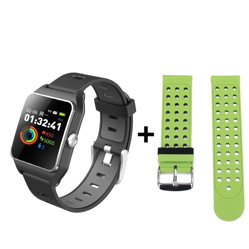 black add green BR3 gps мультиспорт Smart Сердечного ритма Фитнес браслет IP68 Водонепроницаемый Цвет Экран трекер часы - Цвет: black add green