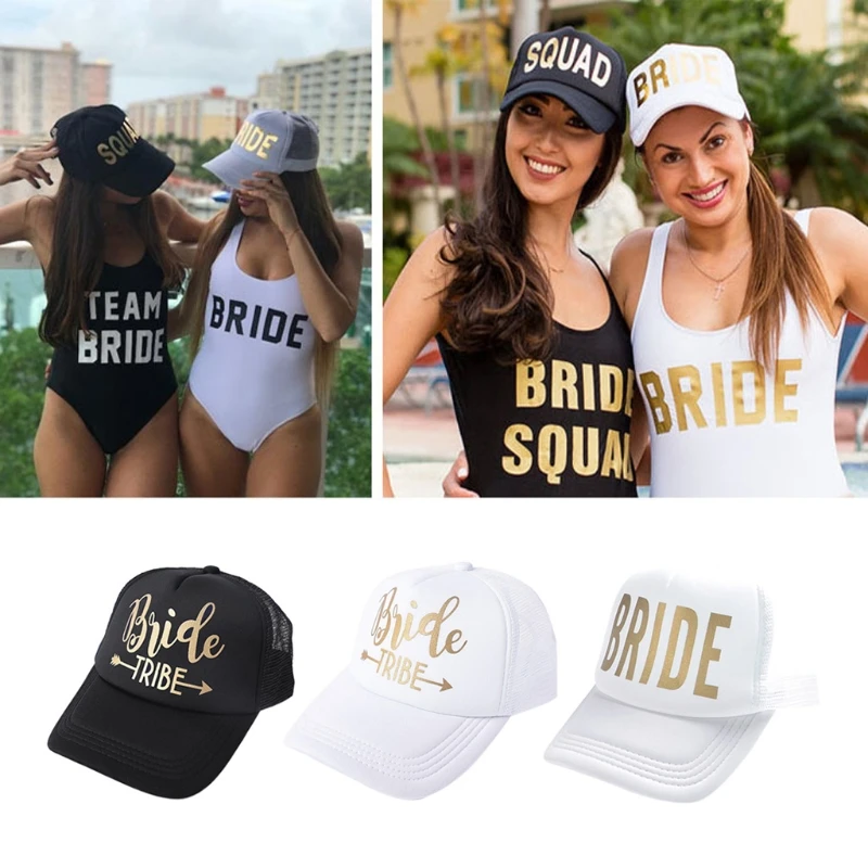 Командная надпись Bride Tribe бейсболка для водителя грузовика сетчатая шляпа с