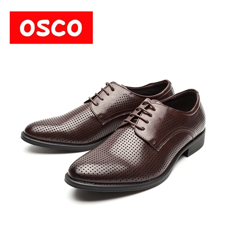 OSCO Office Oxfords Hollow Breathable Shoes Men 2018 Summer British Dress Punch Sandals Business Casual | Обувь