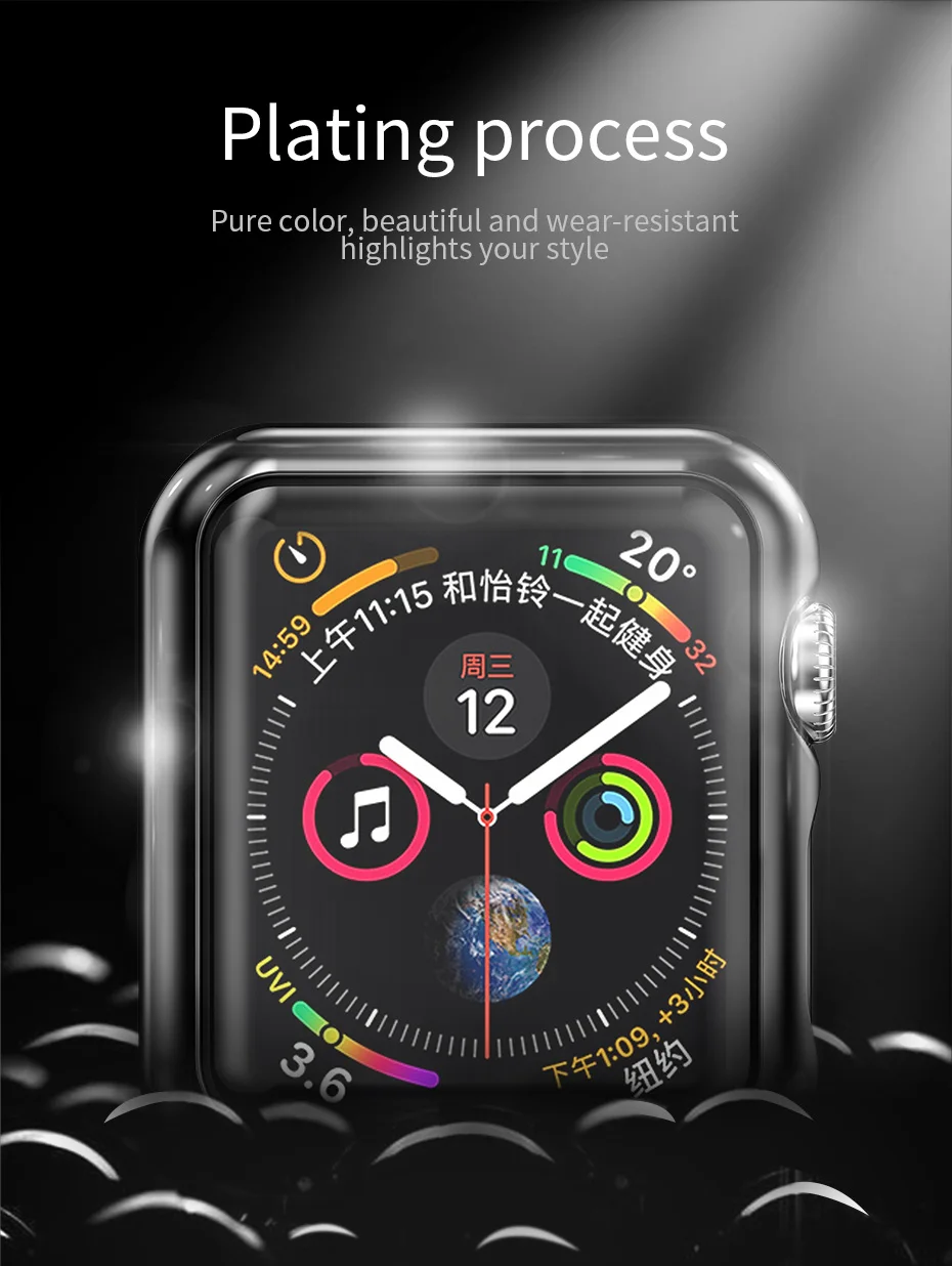 HOCO Ультратонкий жесткий чехол для ПК 40мм 44мм для Apple Watch 5 4 Корпус Разноцветный защитник Пластиковая рамка для серии Iwatch 4