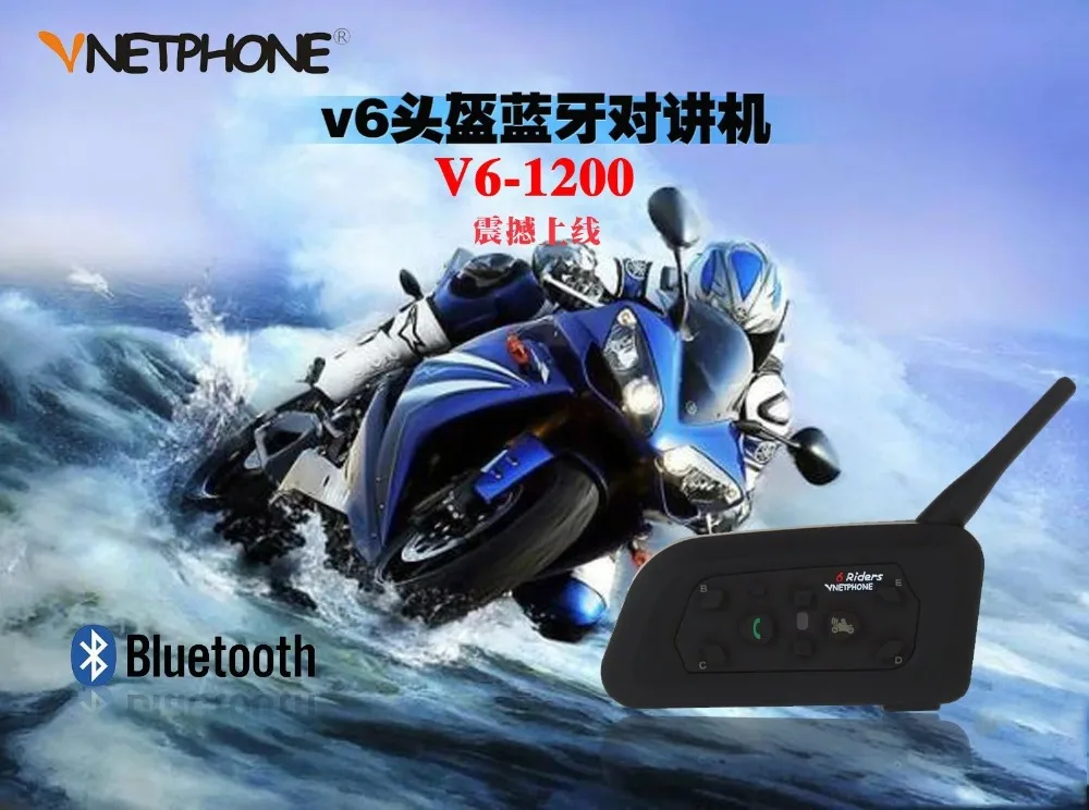 Vnetphone 2 шт. V6-1200M мотоциклетный Bluetooth шлем домофон для 6 всадников Casco Walkie Talkie Переговорная гарнитура с микрофоном