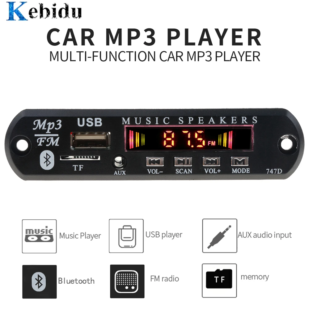 Bluetooth MP3-плеер kebidu Плата декодера 3 5 мм AUX модуль FM-радио TF USB-приемник