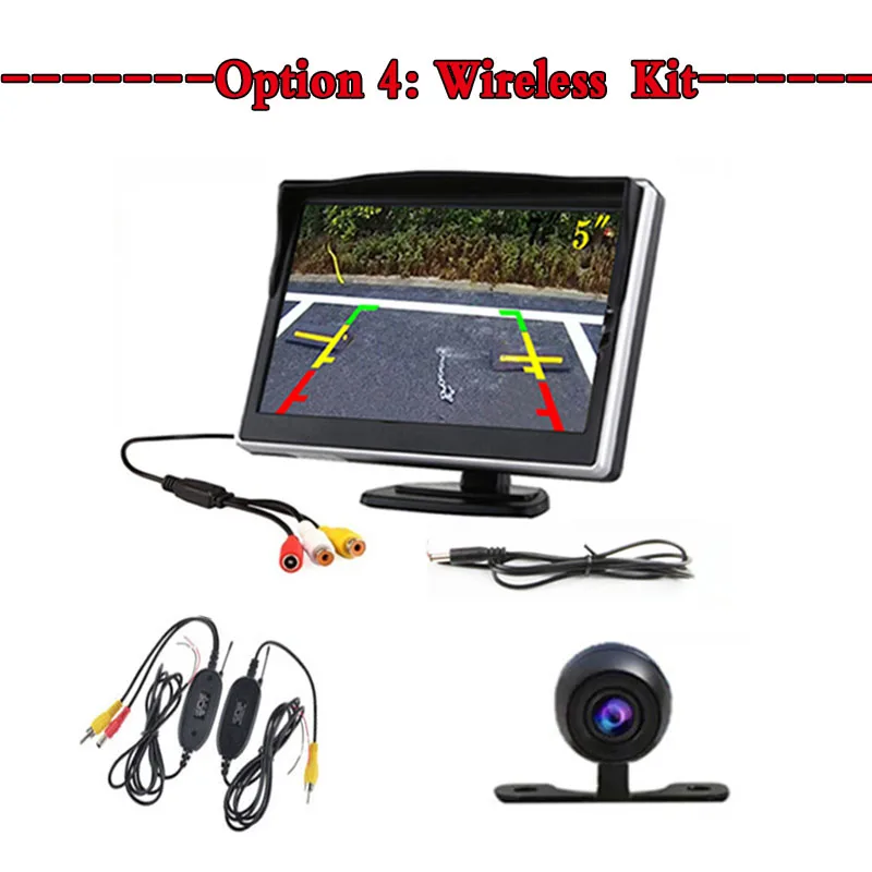 Option 4 Koorinwoo 800x480 пикселей беспроводной 5 дюймов TFT lcd цветной монитор автомобильная парковочная камера заднего вида монитор Цифровой HD экран от солнца - Color Name: Option 4