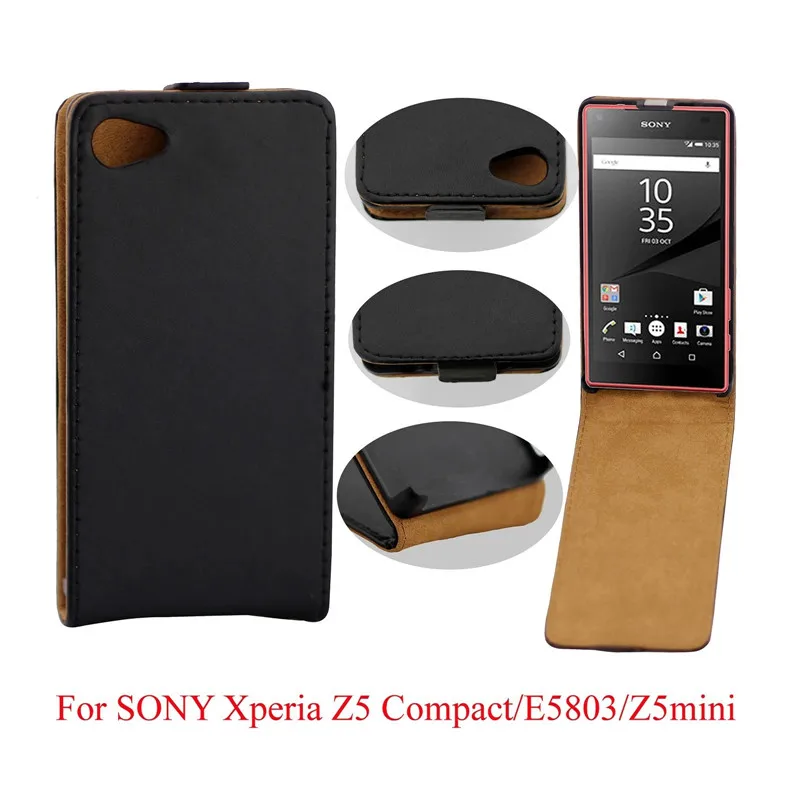 Вертикальный флип-чехол из искусственной кожи чехлы чехол для Sony Xperia Z5 Compact mini с