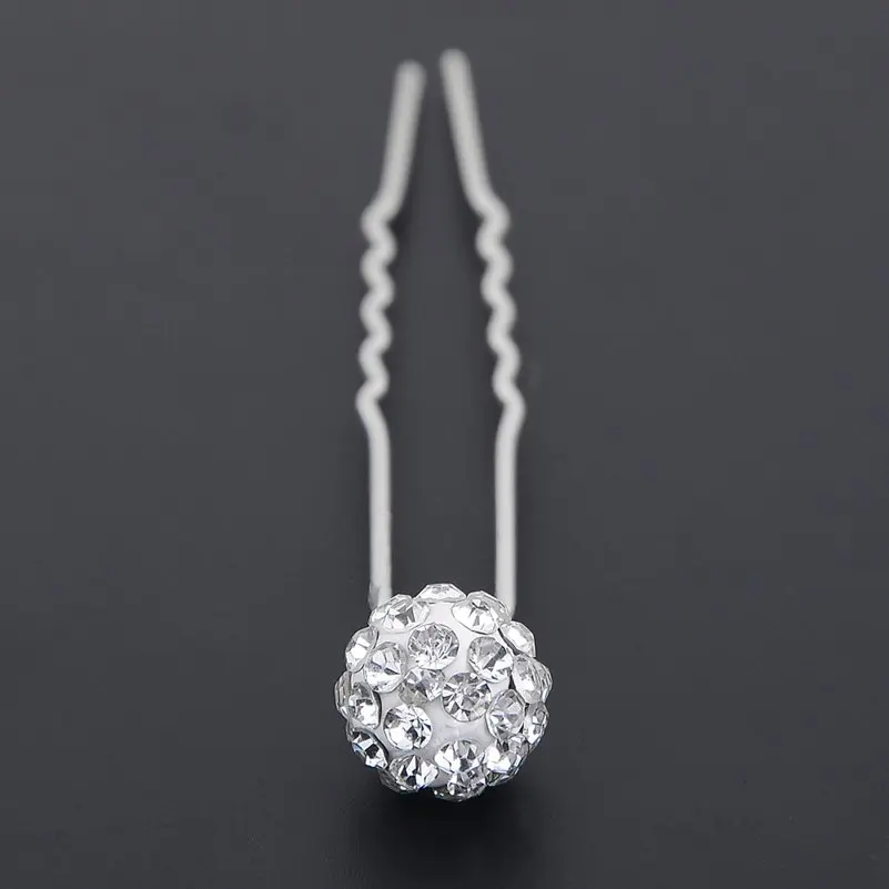 Оптовая продажа 20 шт. в партии Свадебные Заколки для волос с хрустальным шариком