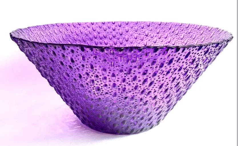 Новинка! Diam 25 см Raindrop decor Recyled стекло салатник, творческий фрукты чаша, 6 цветов. USD17.99/PC - Цвет: purple