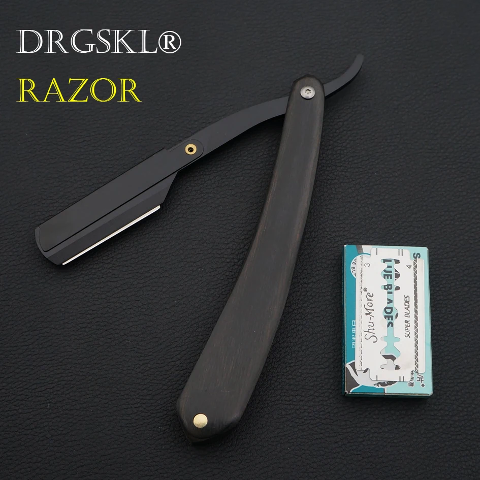 

senior black wood handle razor shaving professional barber shaver eyebrow razor men's replaceable blade shaving razor